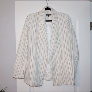 Striped White Blazer